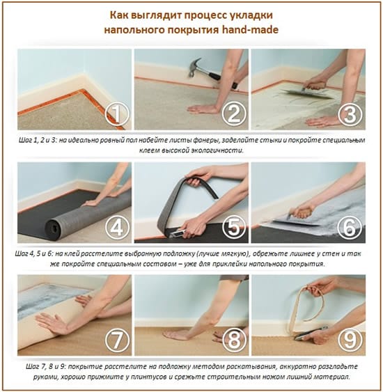 Укладка покрытий в спальной комнате