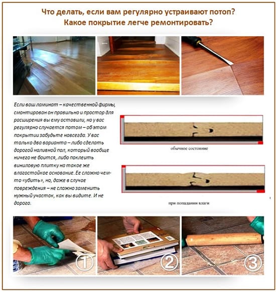 Волны на напольном покрытиии