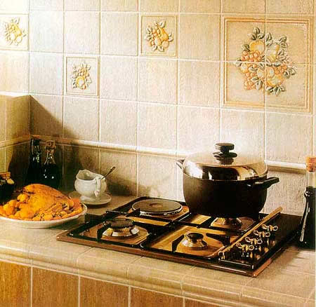Применение керамической плитки на кухне - очень популярно