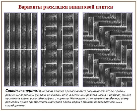 Укладка виниловой плитки для пола: варианты раскладки 